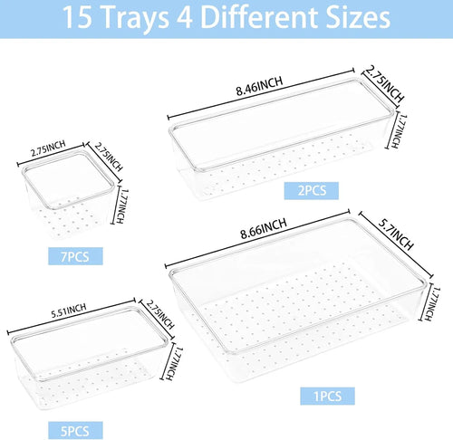 Clear Drawer Organizer Storage Set